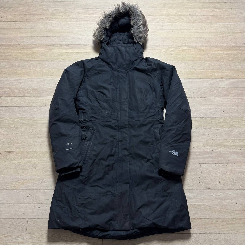 The North Face Arctic Parka 550 Down DryVent Hooded Jacket Black Womens Small